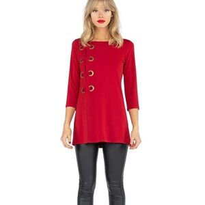 Eva Varro black grommet tunic